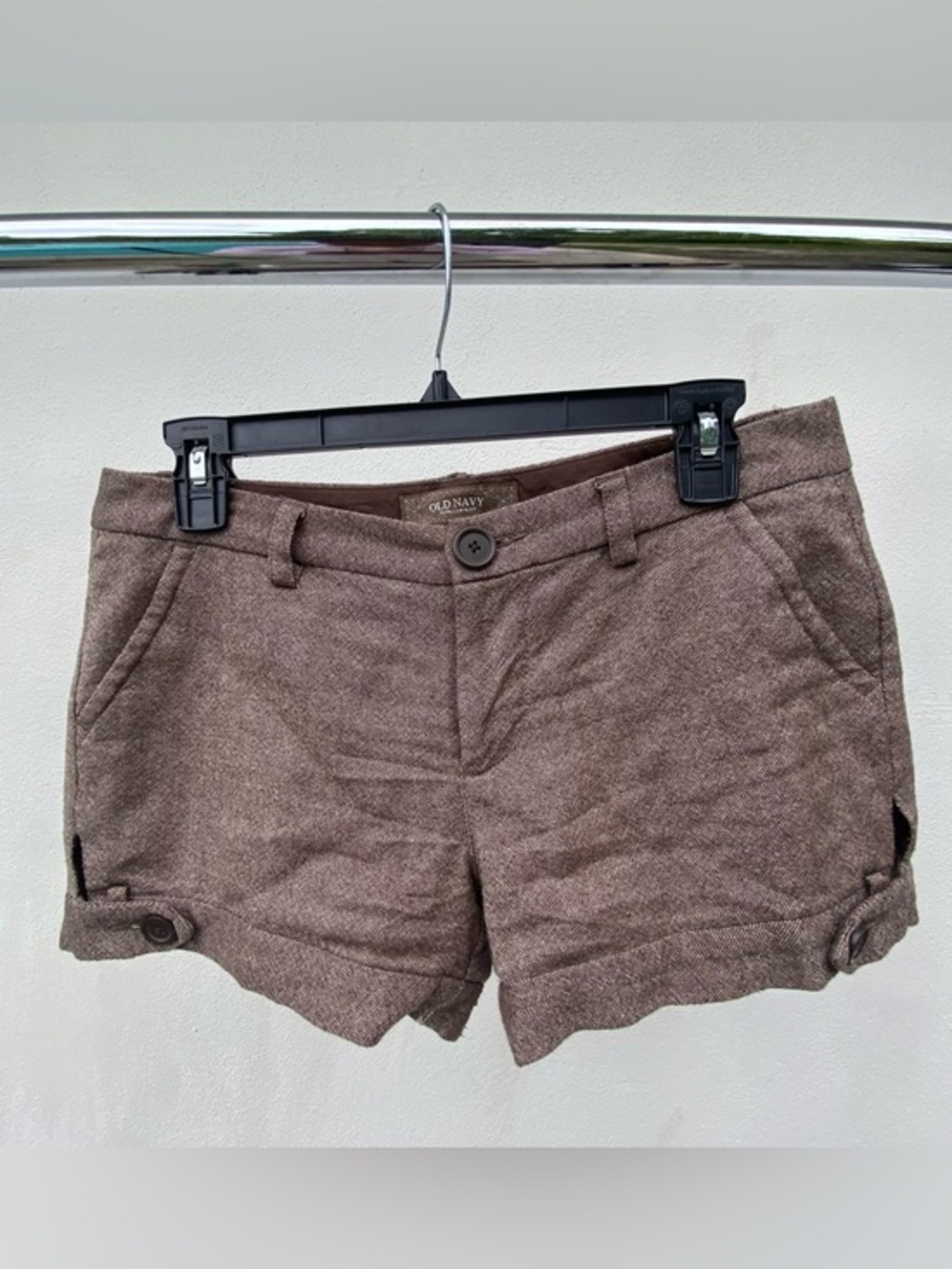 Y2K Old Navy Brown Melange Ultra Low Rise Mini Shorts Size 4